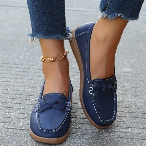 UrbanSole | Damenturnschuhe Weiches Leder Slip-On Sneakers Bequeme Loafer Schuhe