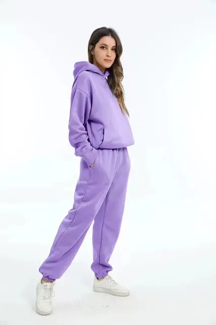 Ivy | Damen Jogginganzug Set Kuscheliger Winterkomfort Violett Decorique.de