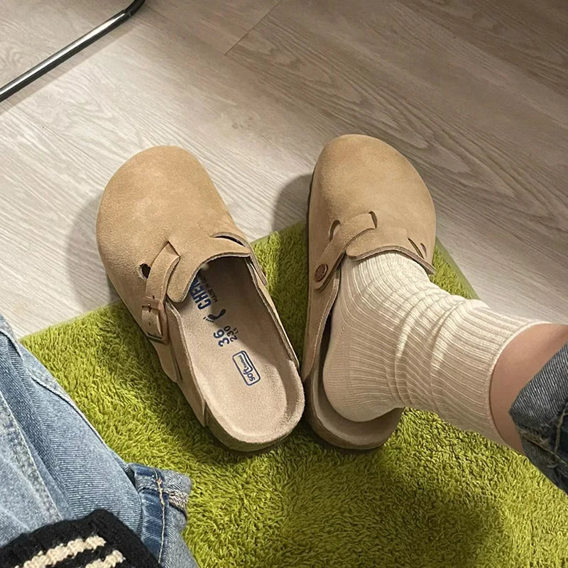 Orthopädische Hausschuhe Damen - Clogs mit Fußgewölbeunterstützung und Verstellbarer Schnalle-3