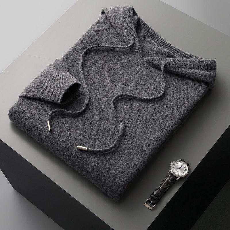 Jemini | Herren-Hoodie – Wärmende Merinowolle & Stil Dunkelgrau Decorique.de