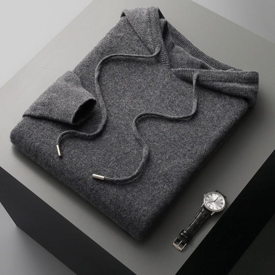 Jemini | Herren-Hoodie – Wärmende Merinowolle & Stil Dunkelgrau Decorique.de
