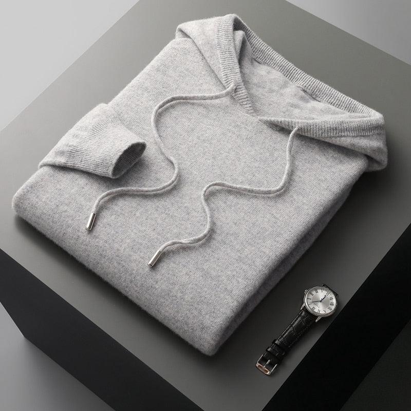 Jemini | Herren-Hoodie – Wärmende Merinowolle & Stil Grau Decorique.de