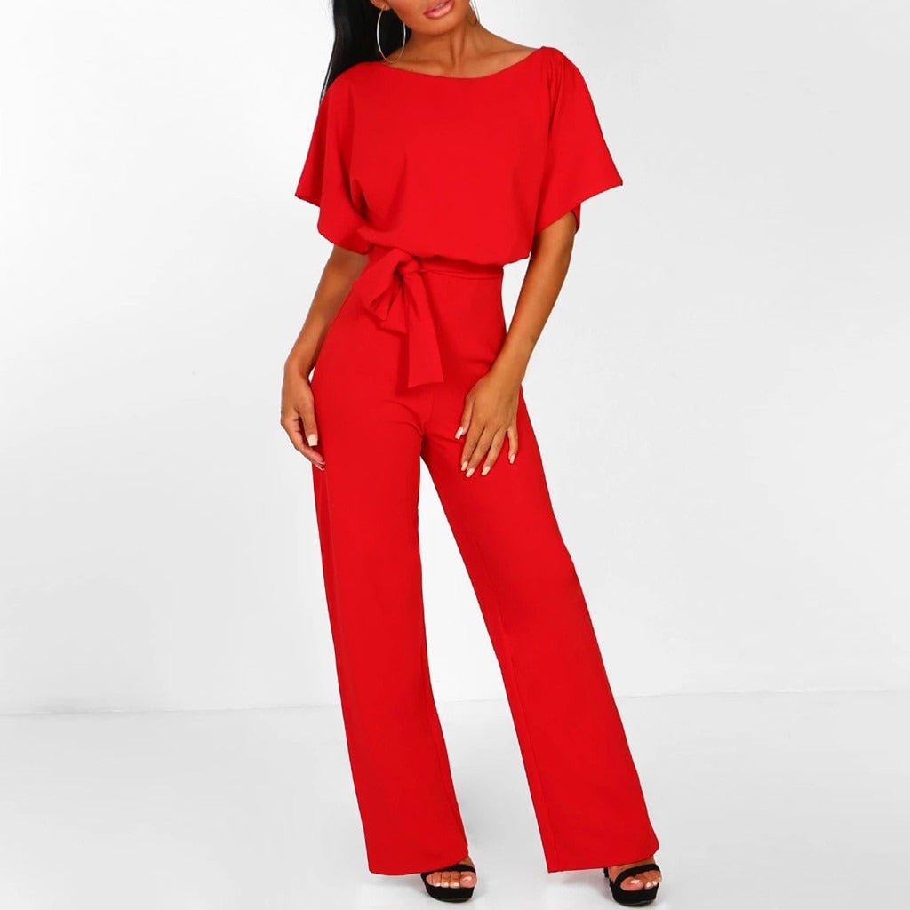 Jessica | Damen Eleganter Jumpsuit | Festlich Rot Decorique.de