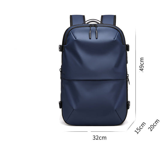 JetCompress | Stylischer Reiserucksack mit Vakuumfunktion Blau 17 Zoll Decorique.de