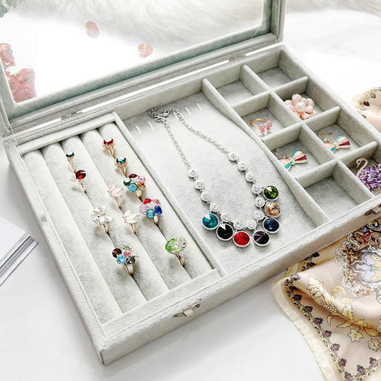 GemGleam | Samttrockenschmuckorganizer-Box