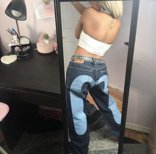 Joana | Lässige Vintage-Baggyjeans im Retro-Style | Damen Blau Decorique.de