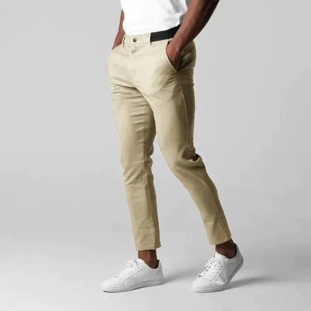 John | Stilvolle Bequeme Stretch-Chino | Herren Khaki Decorique.de