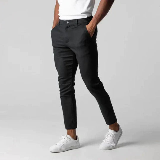 John | Stilvolle Bequeme Stretch-Chino | Herren Schwarz Decorique.de