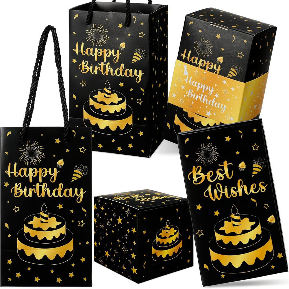 JoyBurst | Pop-Up Überraschungsbox – Magischer Moment beim Öffnen Schwarz Happy Birthday Decorique.de