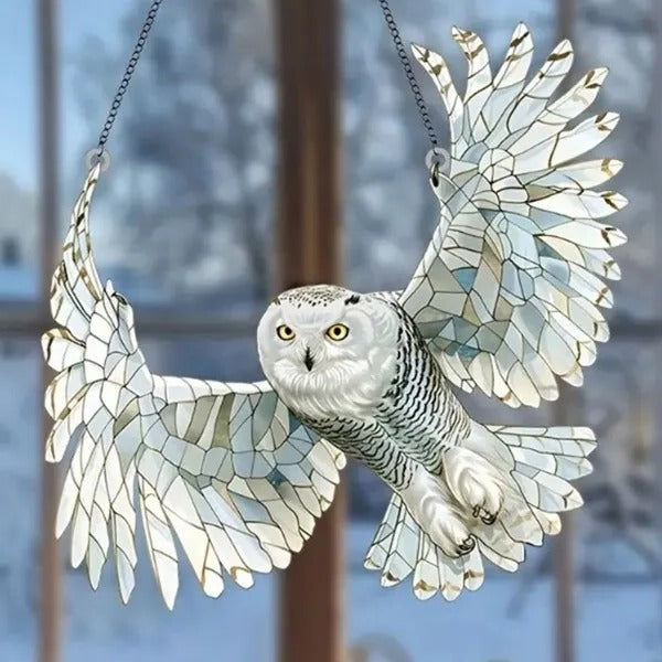 JoyWings | Kolorierter Fensterhänger mit Kolibri-Sonnenfänger Eule Decorique.de