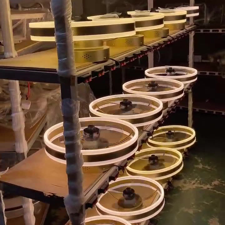 KazeGlow | Runde LED-Ventilatorleuchte im Japandi-Stil Decorique.de