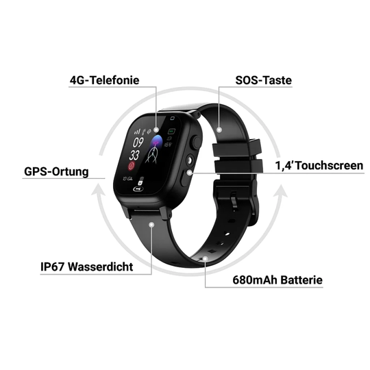KidConnect | 4G GPS Smartwatch – Anrufe, Kamera & SOS für Kinder Decorique.de