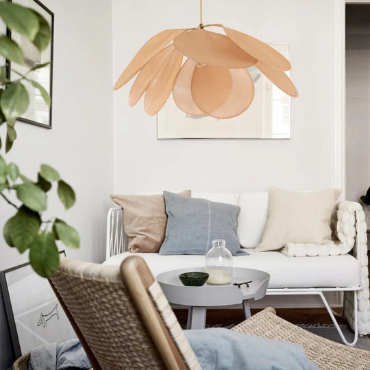 LeafLoom | Nordischer Spleiß-Kronleuchter für das Wohnzimmer Rosa Decorique.de