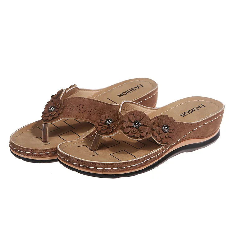 Lena | Bequeme Orthopädische Sandalen Braun Decorique.de