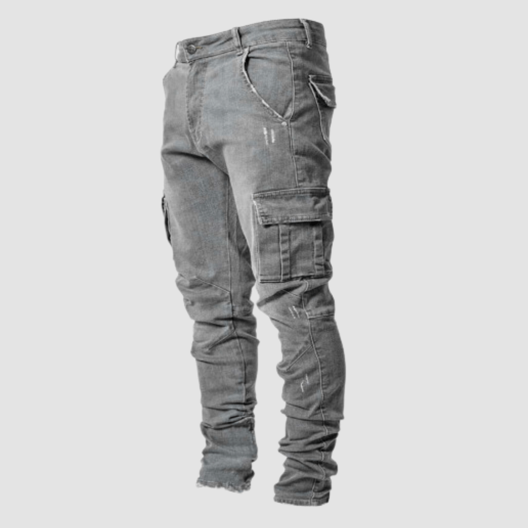 Lennox | Funktionale Stretch-Cargo-Jeans mit Stil | Herren Grau Decorique.de