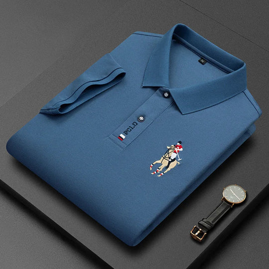 Leon | Atmungsaktives Sommer-Poloshirt | Herren Blau Decorique.de