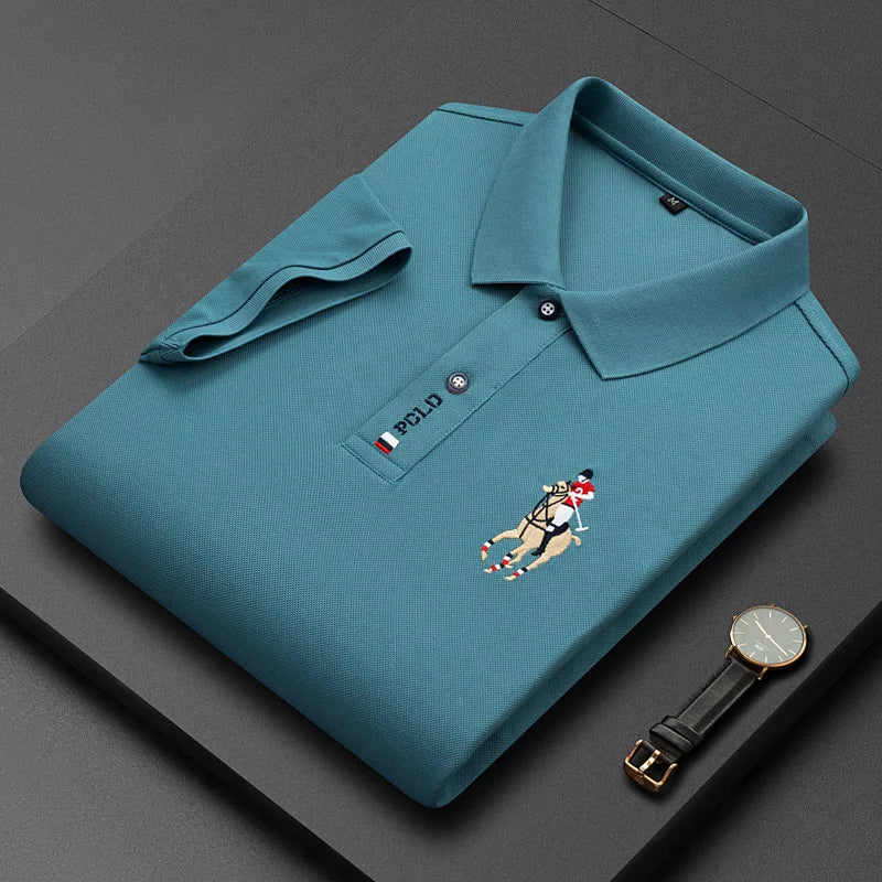Leon | Atmungsaktives Sommer-Poloshirt | Herren Himmelblau Decorique.de