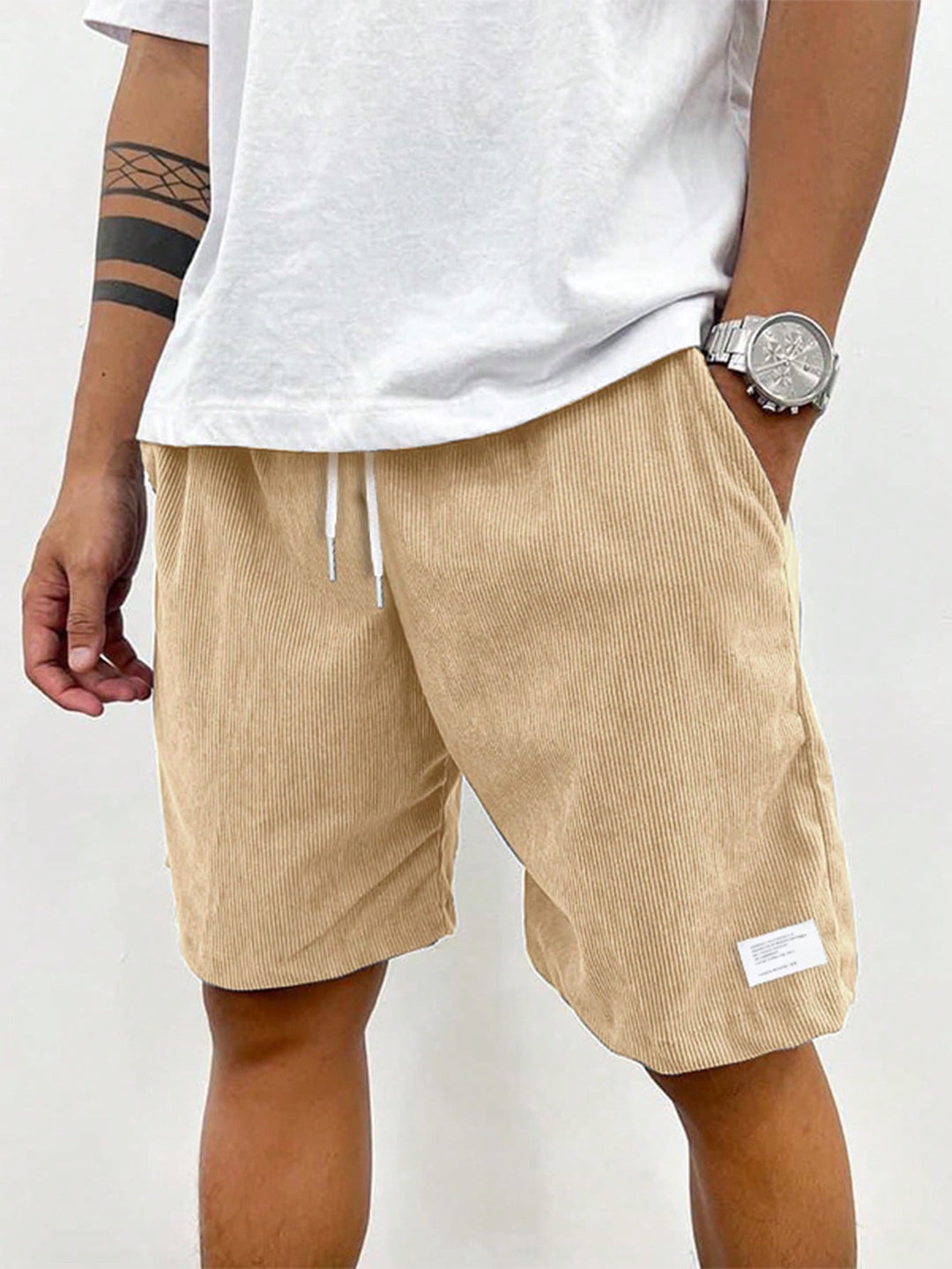 Leonis | Stilvolle Freizeitshorts aus Kord | Herren Beige Decorique.de