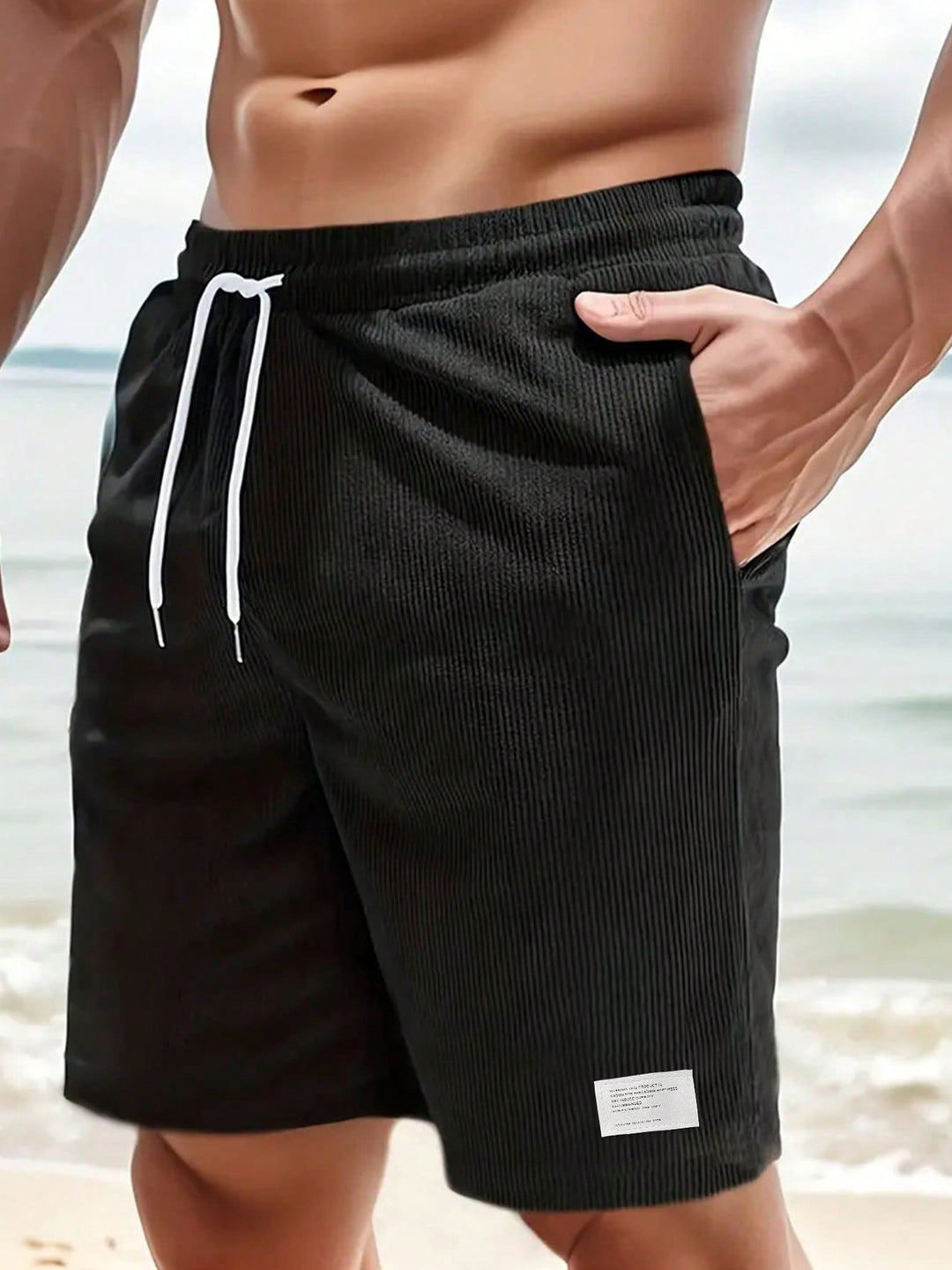Leonis | Stilvolle Freizeitshorts aus Kord | Herren Schwarz Decorique.de