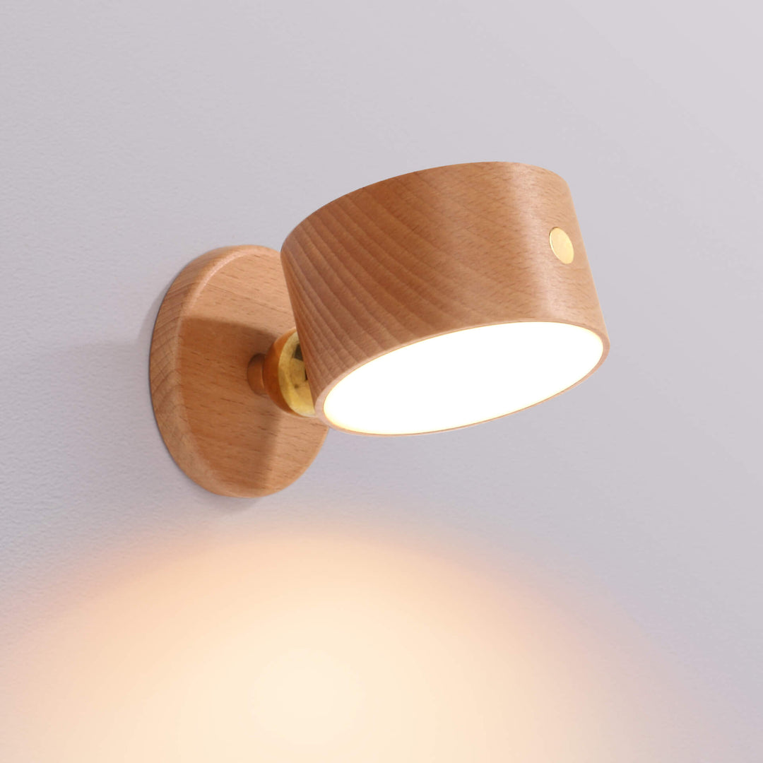 LiteNest | Holzoptik-Lampe mit USB & Magnetfunktion Buchenholz Decorique.de