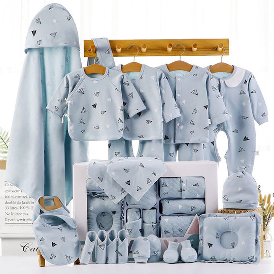 LittleBloom | Babygeschenkbox-Set aus 100% Baumwolle für Neugeborene Blau 22-teiliges Set Einheitsgröße Decorique.de