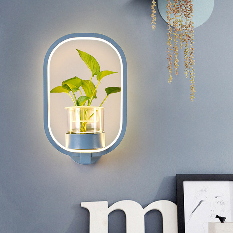 LivingLux | Wandleuchte – Industrieller Stil mit einer modernen ovalen Form Blau Decorique.de