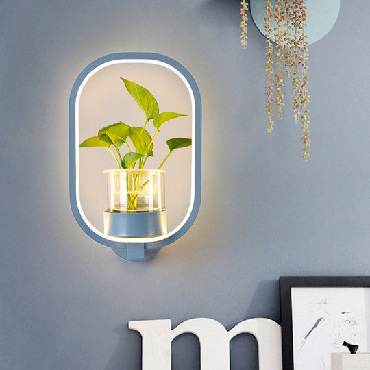 LivingLux | Wandleuchte – Industrieller Stil mit einer modernen ovalen Form Blau Decorique.de