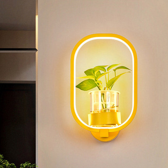 LivingLux | Wandleuchte – Industrieller Stil mit einer modernen ovalen Form Gelb Decorique.de