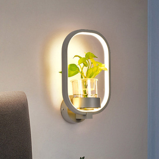 LivingLux | Wandleuchte – Industrieller Stil mit einer modernen ovalen Form Grau Decorique.de