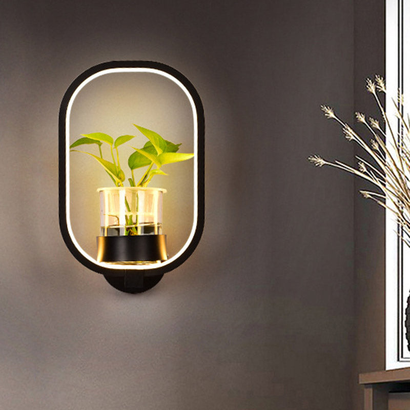 LivingLux | Wandleuchte – Industrieller Stil mit einer modernen ovalen Form Schwarz Decorique.de