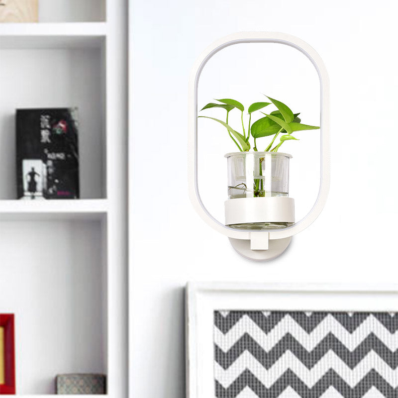 LivingLux | Wandleuchte – Industrieller Stil mit einer modernen ovalen Form Weiß Decorique.de