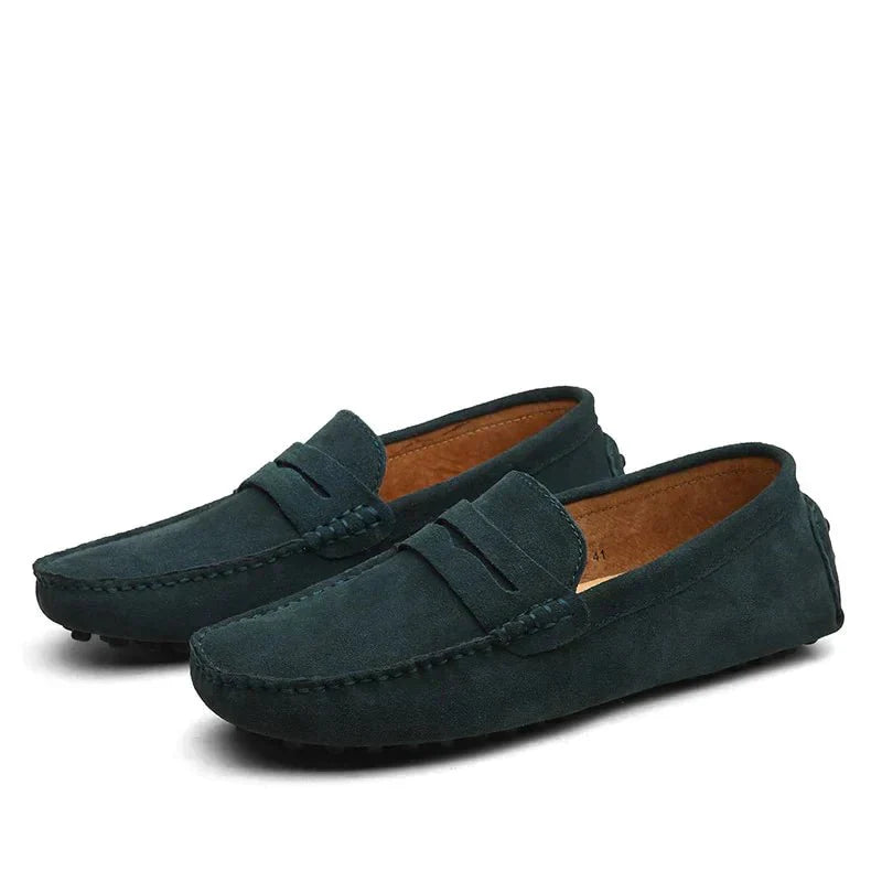 Luca | Elegante Wildleder-Loafer | Herren Dunkelgrün Decorique.de