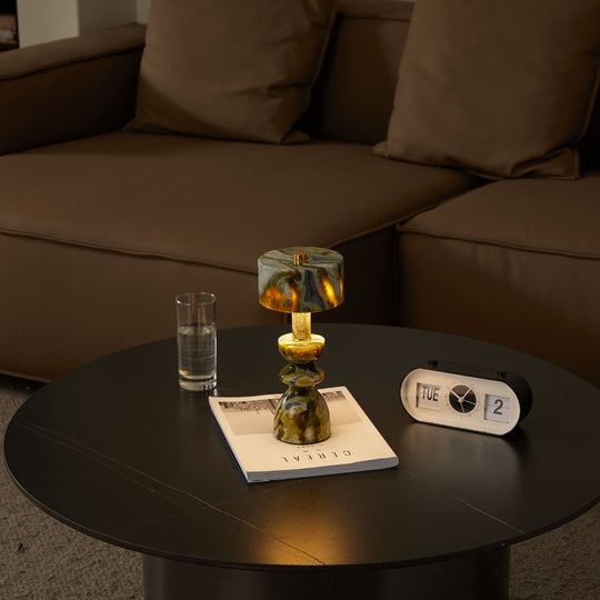 LumaMarble | Moderne Minimalistische Aluminium Marmor USB LED Tischlampe Decorique.de