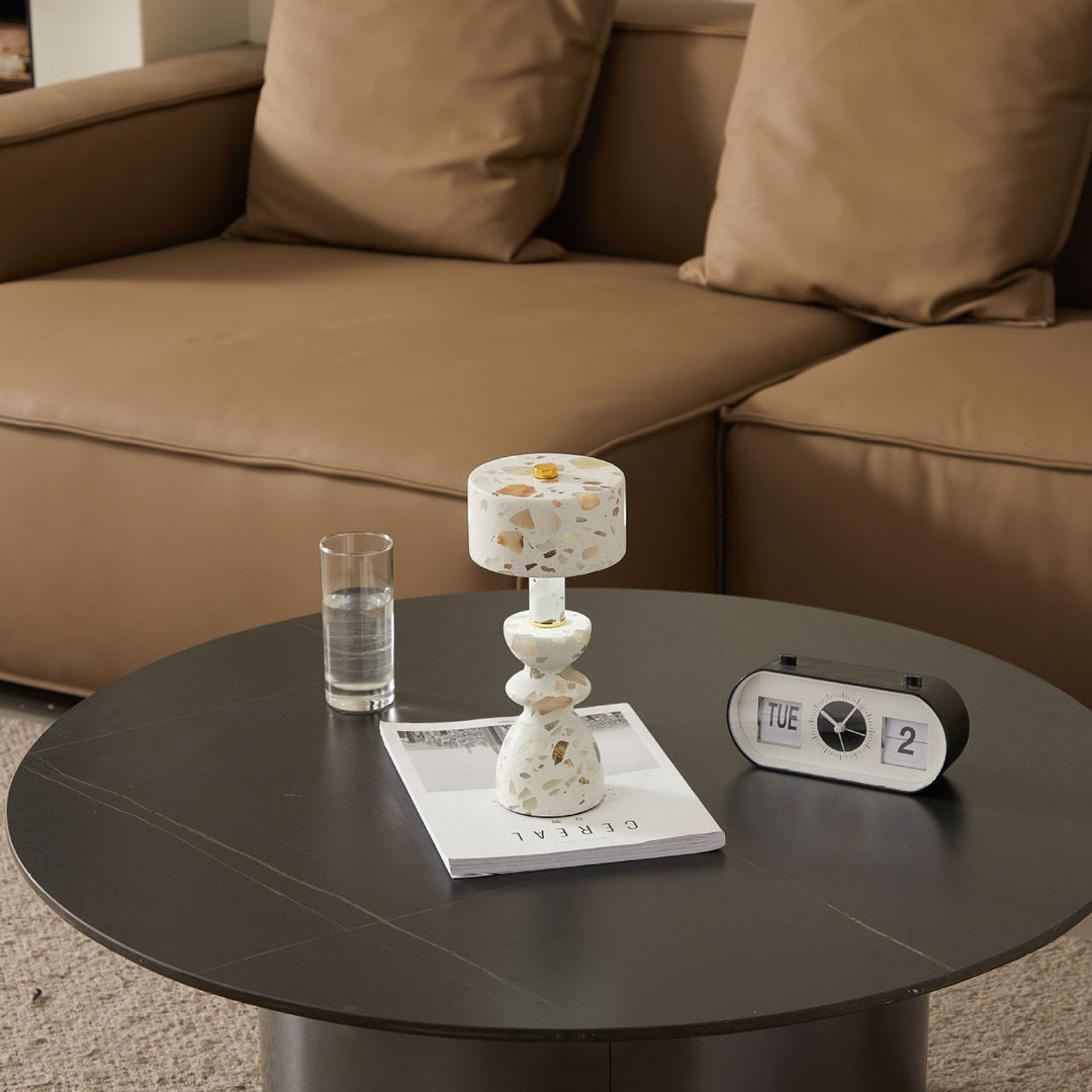 LumaMarble | Moderne Minimalistische Aluminium Marmor USB LED Tischlampe Decorique.de