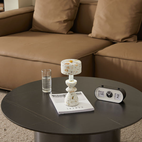 LumaMarble | Moderne Minimalistische Aluminium Marmor USB LED Tischlampe Decorique.de