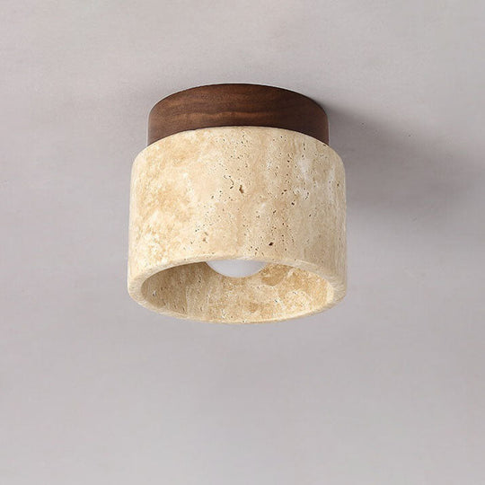 LumeTuff | Kompakte Deckenlampe mit Travertinstruktur Decorique.de