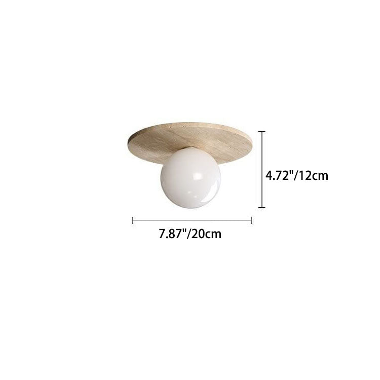 LumeTuff | Kompakte Deckenlampe mit Travertinstruktur Decorique.de