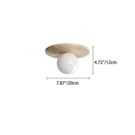 LumeTuff | Kompakte Deckenlampe mit Travertinstruktur Decorique.de