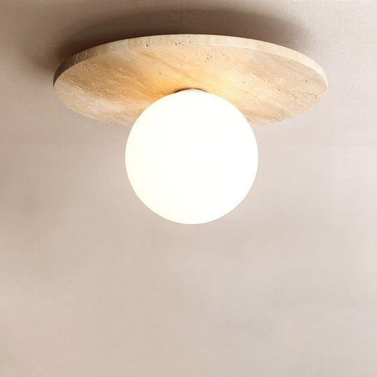 LumeTuff | Kompakte Deckenlampe mit Travertinstruktur Decorique.de