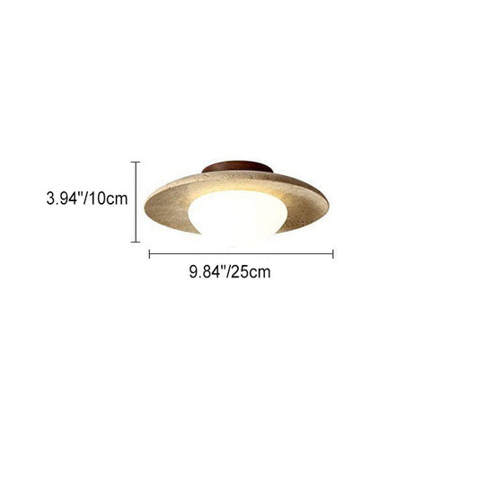 LumeTuff | Kompakte Deckenlampe mit Travertinstruktur Decorique.de