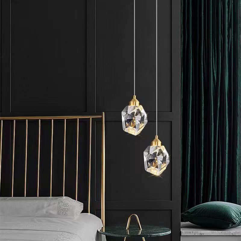 LumiJewel | Luxus Diamant Würfel Kristall Eisen LED Pendelleuchte Für Schlafzimmer Decorique.de