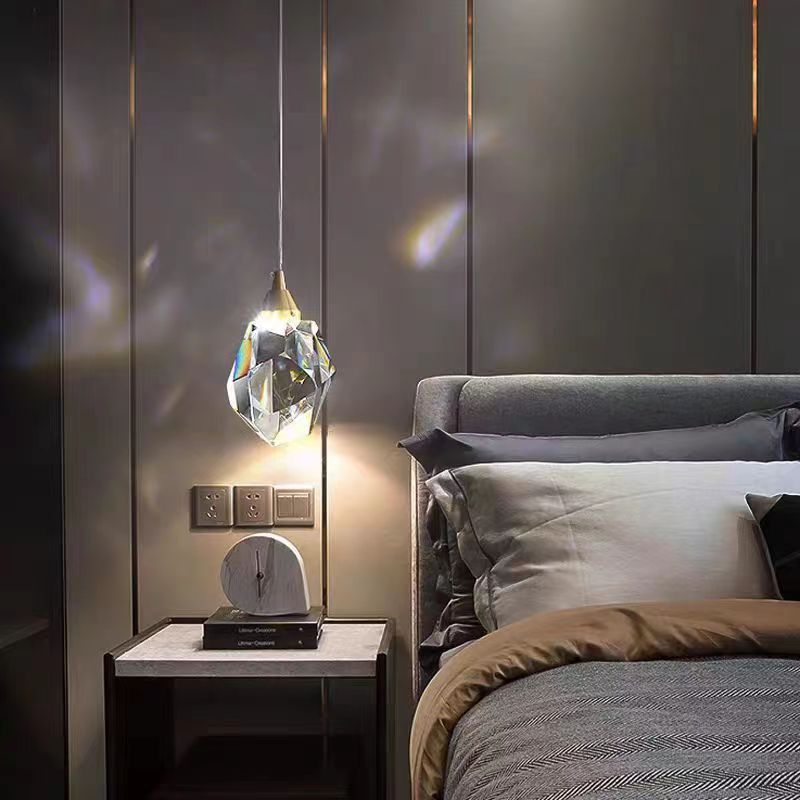 LumiJewel | Luxus Diamant Würfel Kristall Eisen LED Pendelleuchte Für Schlafzimmer Weißes Licht (5000K) 230V Decorique.de