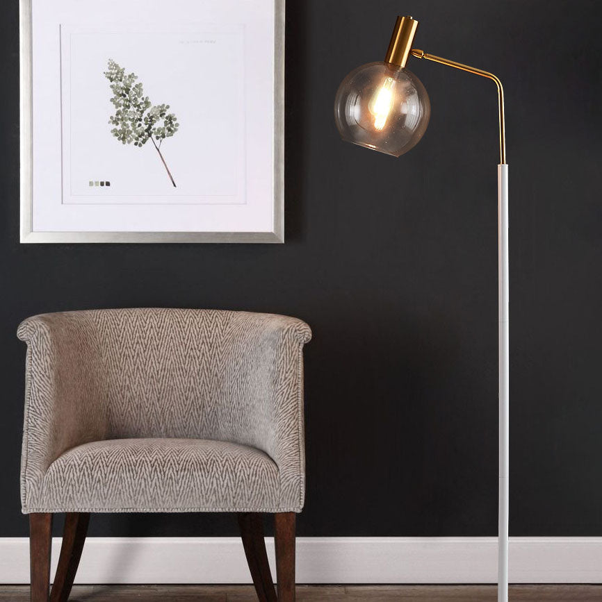 LumiMarble | Nordic Minimalist Glasdome Schirm Marmor Basis 1-Licht Stehlampe Decorique.de