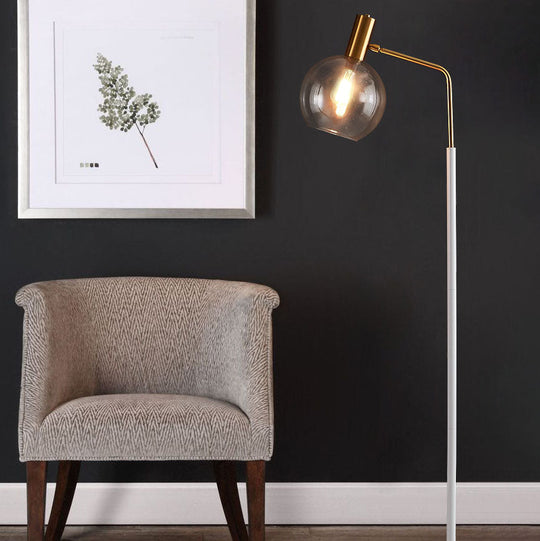 LumiMarble | Nordic Minimalist Glasdome Schirm Marmor Basis 1-Licht Stehlampe Decorique.de