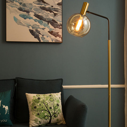 LumiMarble | Nordic Minimalist Glasdome Schirm Marmor Basis 1-Licht Stehlampe Decorique.de