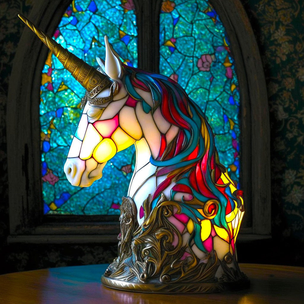 LumiPet | Premium & Elegante Glas-Tierlampe Einhorn Decorique.de