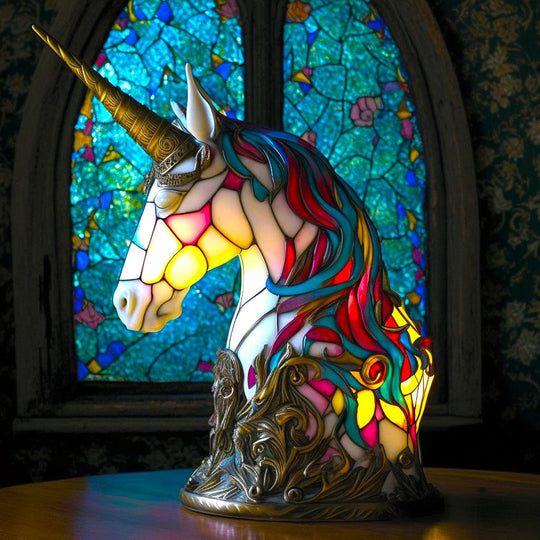 LumiPet | Premium & Elegante Glas-Tierlampe Einhorn Decorique.de