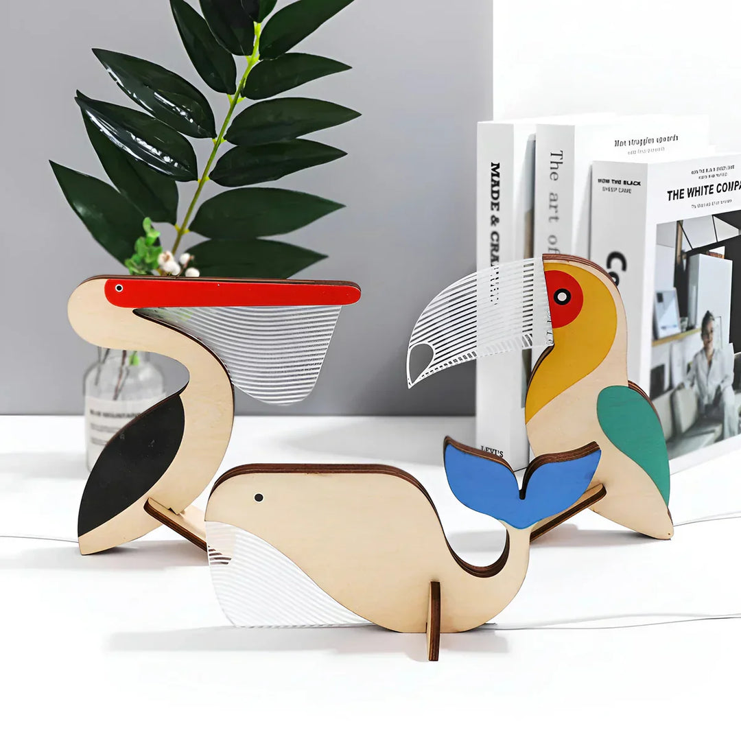 LumiZoo | Kinderlampe – Holz & Acryl Tier Nachtlicht mit USB Decorique.de