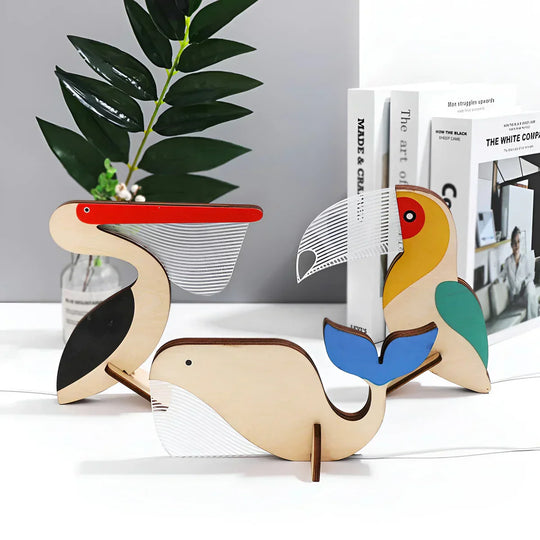 LumiZoo | Kinderlampe – Holz & Acryl Tier Nachtlicht mit USB Decorique.de