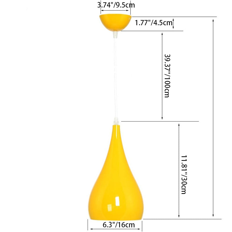 LumoNord | Nordische Eisen Holz Aluminium Kürbis Wasser Tropfen 1-Licht Pendelleuchte für Esszimmer Decorique.de